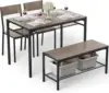 Gizoon Kitchen Table and 2 Chairs for 4 with Bench, 4 Piece Dining Table Set for Small Space, Apartment 2