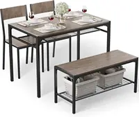 Gizoon Kitchen Table and 2 Chairs for 4 with Bench, 4 Piece Dining Table Set for Small Space, Apartment 2