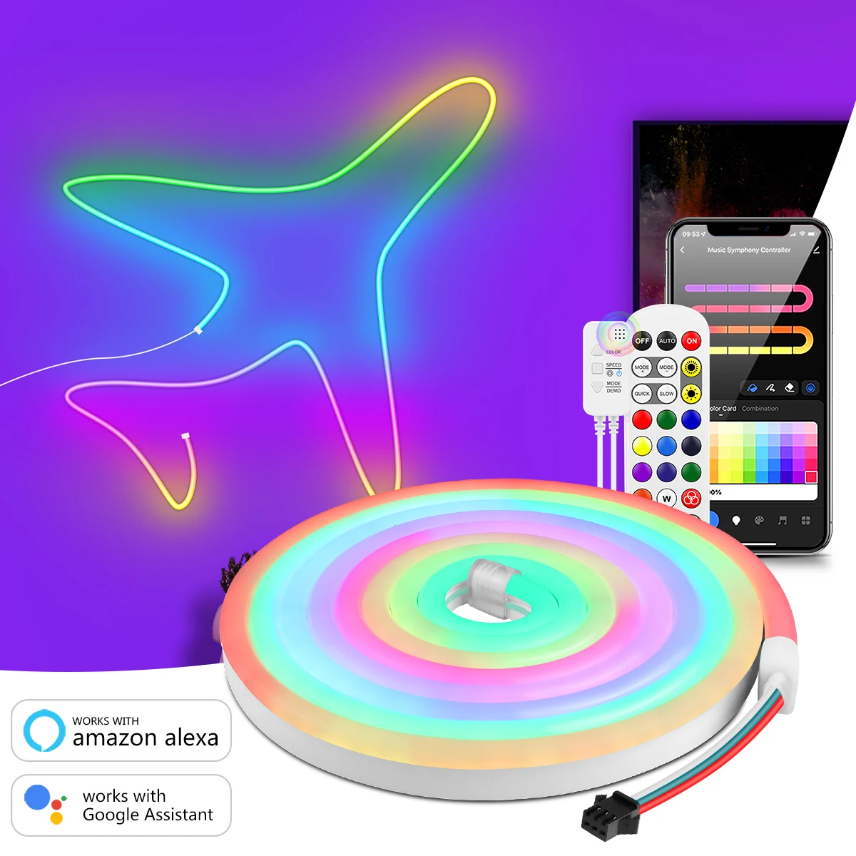 Guirlande Lumineuse LED Tuya Dreamcolor Smart WiFi 10 Mètres Universel