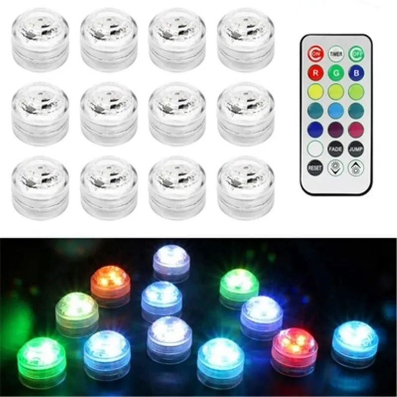 Under Water Led Light IP68 Waterproof Battery Operate RGB Submersible for Swimming Pool Fish Tank  Pond Wedding Party Decoration