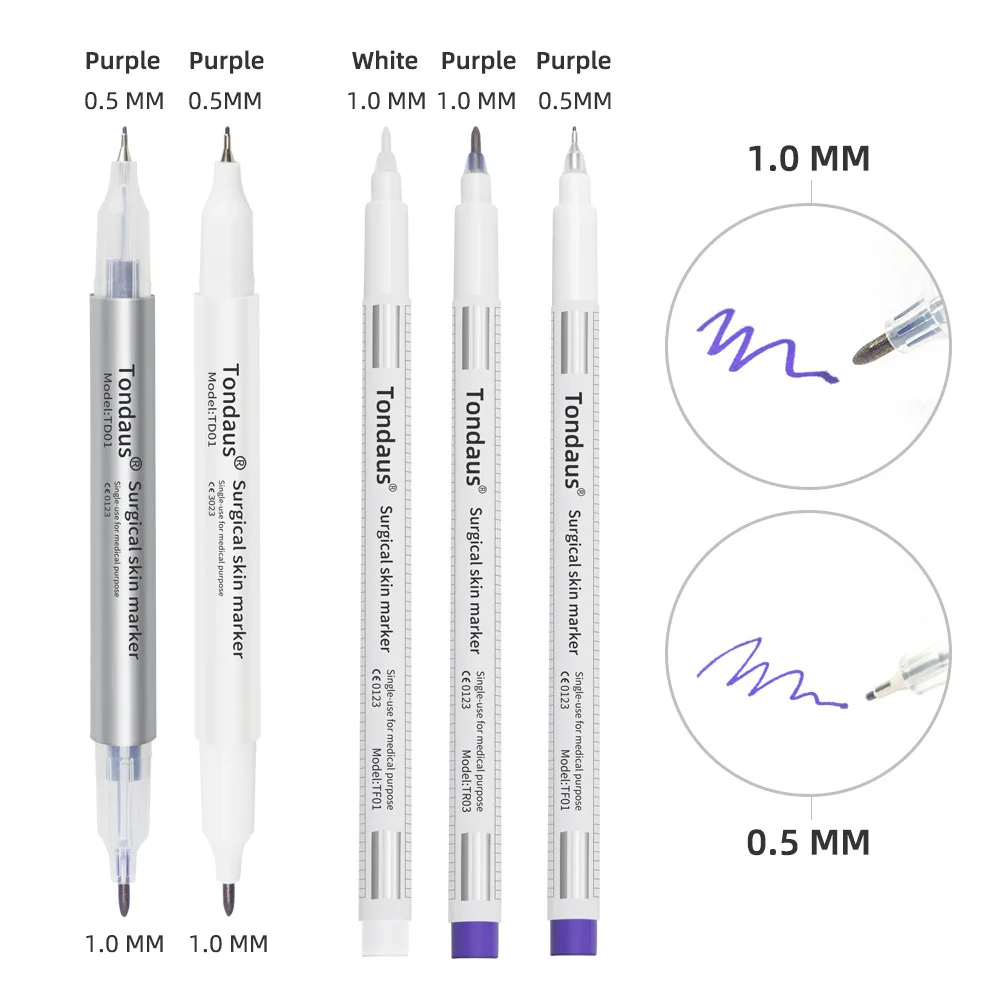 

3pcs Surgical Marker Pen Skin Marker Pen And Pe Ruler Non Toxic Permanent Makeup Microblading Supplies Medical Skin Marking Pens