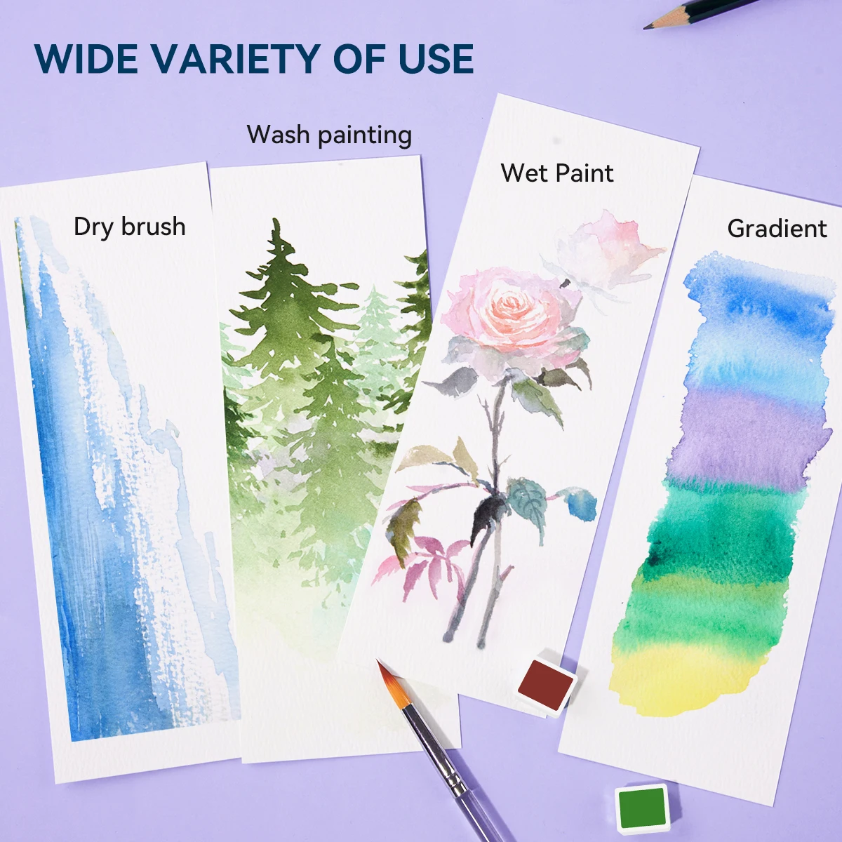 Watercolor Painting Set Watercolor Paint Watercolor Pigment MeiLiang Watercolor Paint Set 52 Colors Watercolor Pigment Art Supplies for Student Kid Beginner and Artist