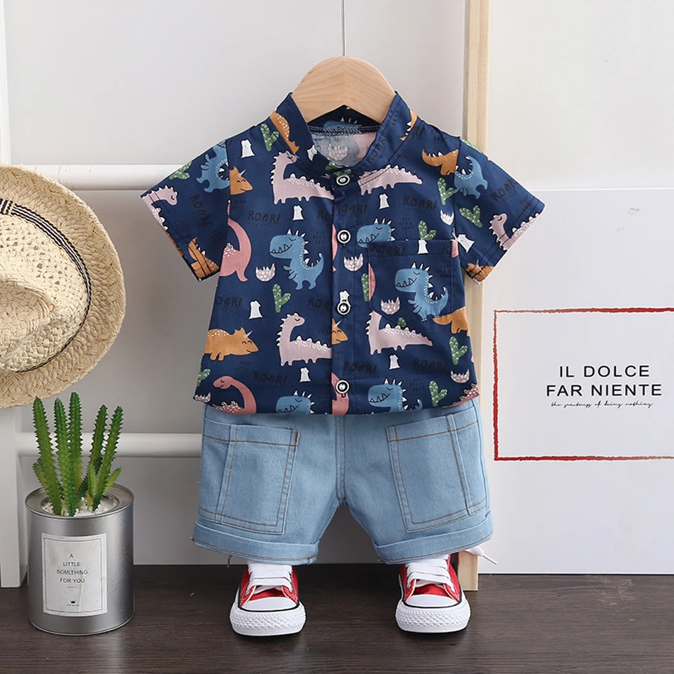 baby dress set for girl Kids Toddler Boys Baby Girls Floral Print Top + Shorts Suit Clothes Fashion Cartoon Mickey Shirt Summer 2 Piece Suit Clothes Baby Clothing Set