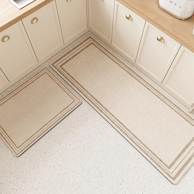 พรมครัวกันน้ำ พรมปูพื้น พีวีซี หนังเทียม กันลื่น สีเทา ทนทาน พรมตกแต่งบ้าน พรมครัว 3