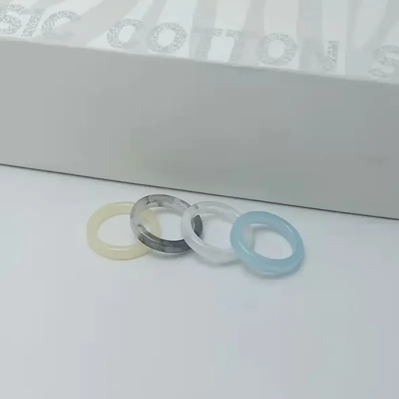 2024 Korean Wave New Felix Ring Acrylic Ring Fashion Candy Color Transparent Resin Men's and Women's Size 7 and 9 Jewelry 6