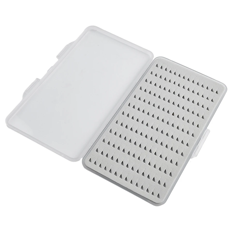 Awesomeonei Trasparente Capacità Slim Eva Schiuma Fly Box Coperchio Trasparente Scatola Da Pesca Gancio Da Pesca Da Competizione Tackle Box 11x7.6x1.5cm/4.3x3.0x0.6in - Foto 9