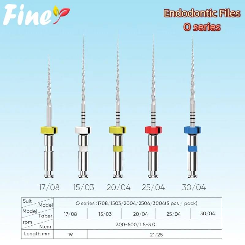 Finer 5pcs Dental Heat Activated Endo Root Canal Endodontic Rotary Files 25/21mm Dentist Tool Dentistry_voghion.com