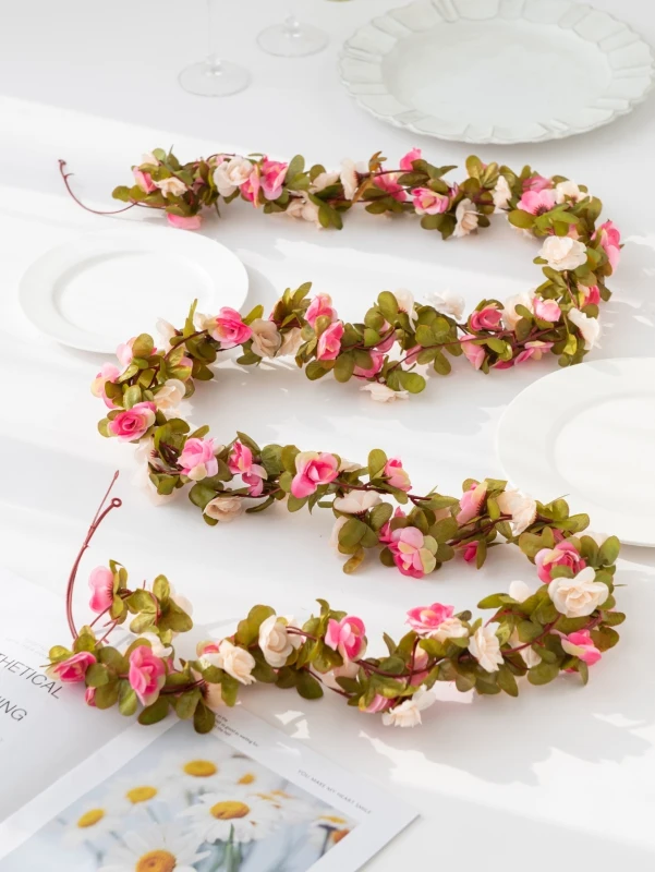 Elegant Rose Artificial Vine Garland for Weddings & Home Décor