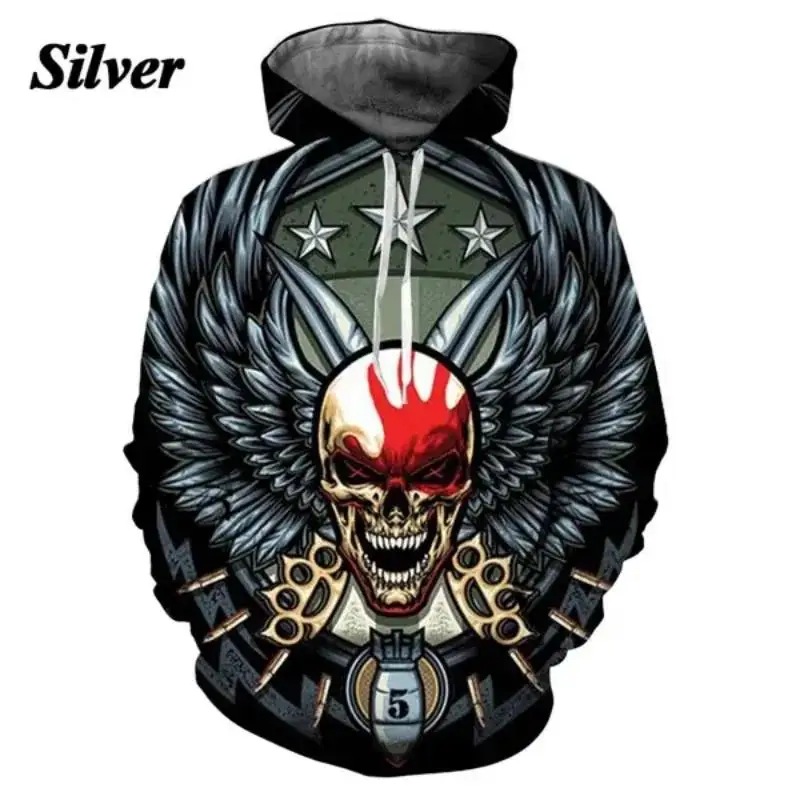 Männer und Frauen fünf Finger Death Punch Hoodies 3D-Druck lässig Herbst Winter Sweatshirts Hip-Hop Rock Hoodie – Detail 6
