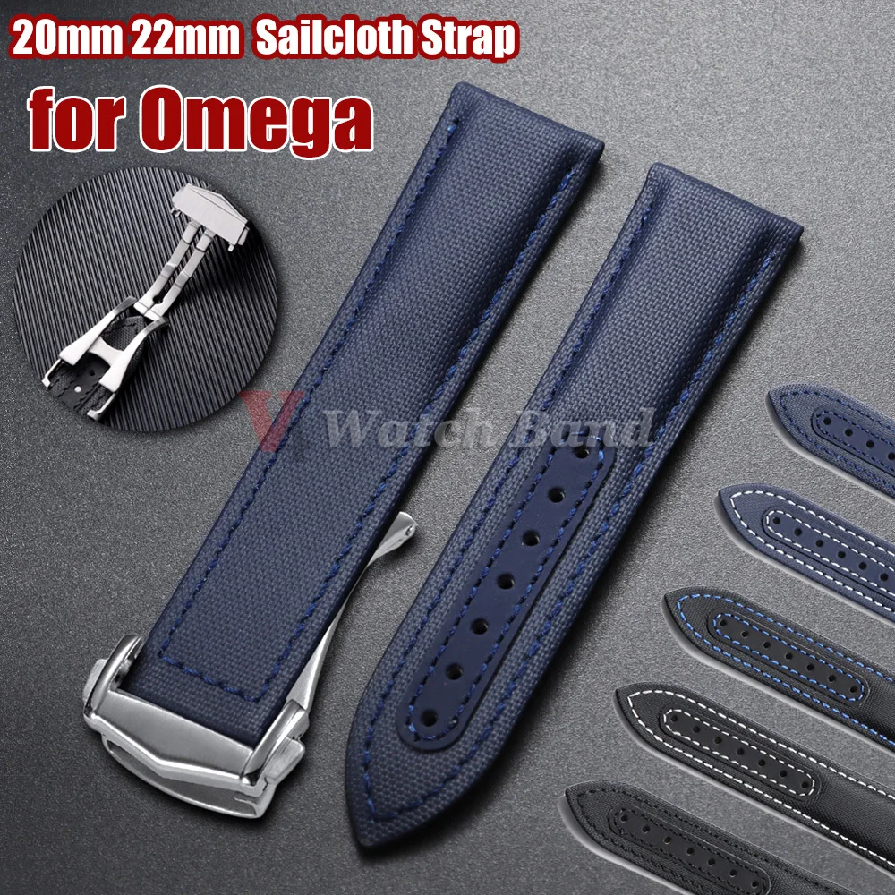 tonjett high quality multicolor nylon sailcloth watch... Sailcloth Nylon Watch Band 20mm 22mm Waterproof Sailcloth Strap ...