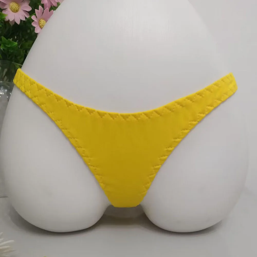Women's Yellow G-strings Sexy Low Waist Lingerie Underwear
