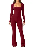 New Popular Women Wide Leg Yoga Bodysuit Outfit One Piece Gym Fitness High Quality Sport Long Sleeve Plus Size Jumpsuit - Image 2