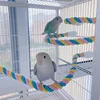 Parrot Bird Standing Toys Cotton Rope Colorful Toy Chew Perches For Bird Swing Harness Cage Pet Toy Parrot Climbing Toys 1
