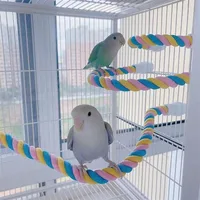 Parrot Bird Standing Toys Cotton Rope Colorful Toy Chew Perches For Bird Swing Harness Cage Pet Toy Parrot Climbing Toys 1