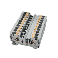 ขั้วต่อสายไฟแบบกด PT4 สำหรับราง DIN ขนาด 4 มม.² จำนวน 10/100 ชิ้น แบบไม่ใช้สกรู สำหรับการเดินสายไฟที่ง่ายดาย 4