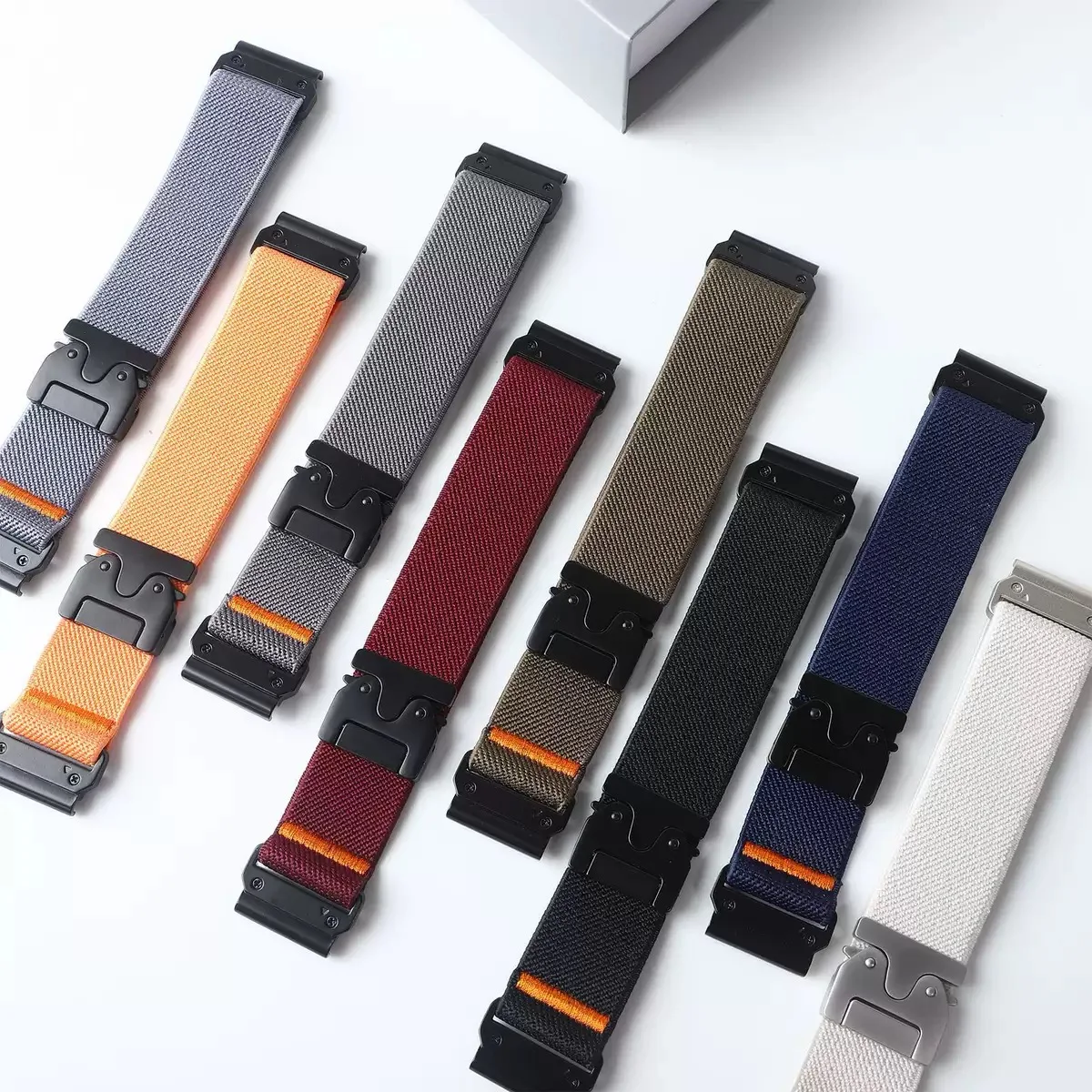 Nylon Elastic Parachute Band Bracelet Strap, 26mm/22mm