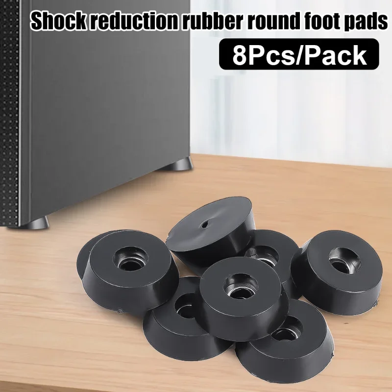 8pcs Furnitures Legs Pads Shock-absorb Circular Pads Anti-skid Rubber Pads Cabinet Table Chair Legs Protector Furnitures Parts