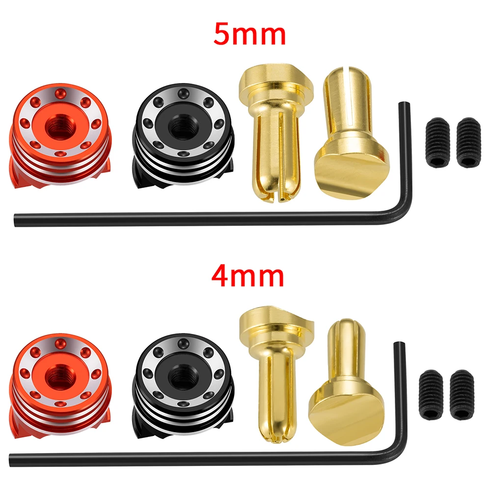 AXSPEED 1 쌍 금속 방열판 총알 플러그 그립 바나나 커넥터 세트 전기 스크루 드라이버 RC 모델 자동차 비행기 도구 용 4/5MM