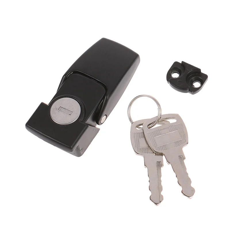 1 Satz Schrank schwarz silber beschichteter Metall-Hasp-Riegel dk604 Sicherheits-Kipp schloss mit zwei Schlüsseln
