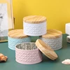 High-End Wood Grain Tin Boxes Solid Metal Storage Box Coffee Tea Cans Candy Container Large Capacity Home Organizer 4