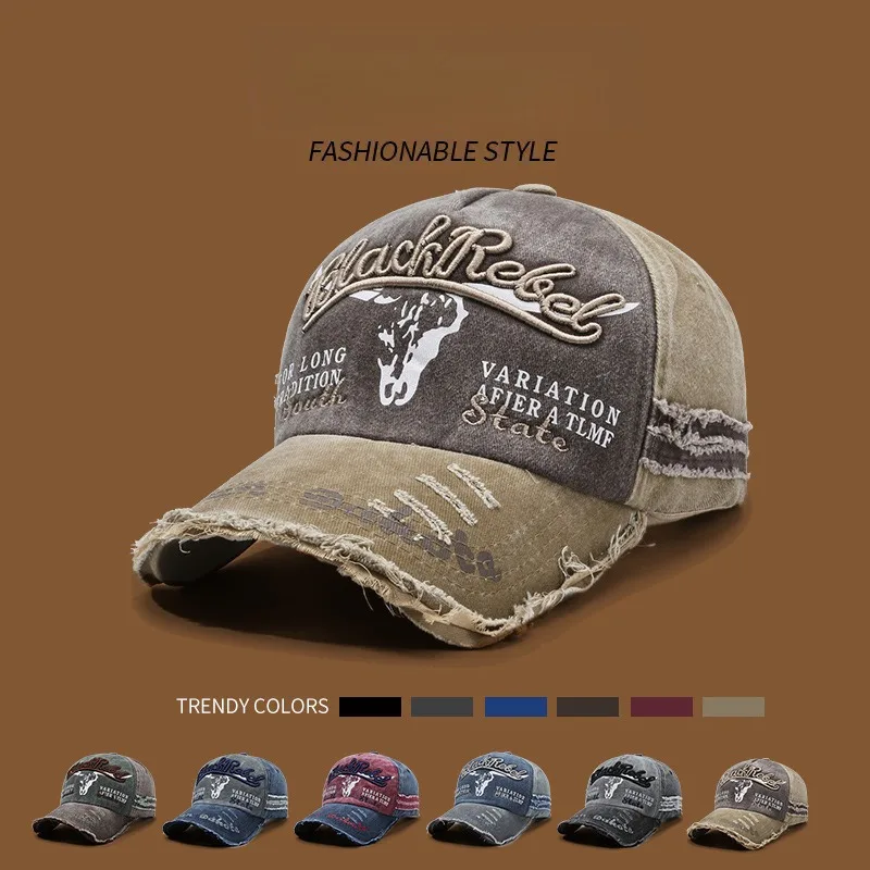 Neue Coole Mode Männer Gewaschen Baumwolle Baseball Kappe Retro Vier Jahreszeiten Männlich Outdoor Sport Kappe Hut Für Männer Zubehör