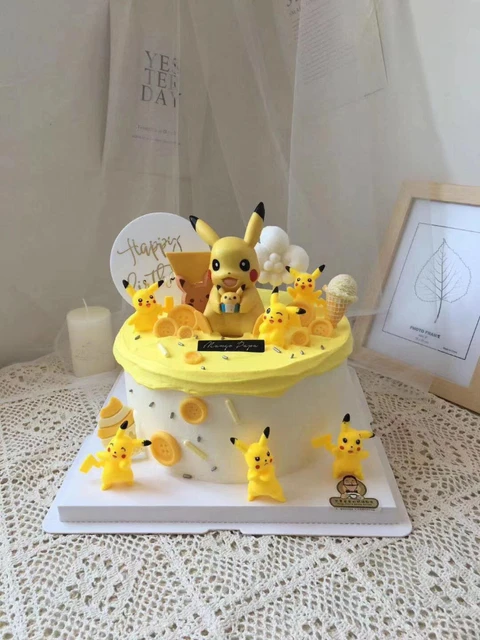 Pokemon pikachu bolo de cozimento decoração do bolo de aniversário  decoração do dia das crianças presente festa cena plug-in anime decoração  do bolo - AliExpress