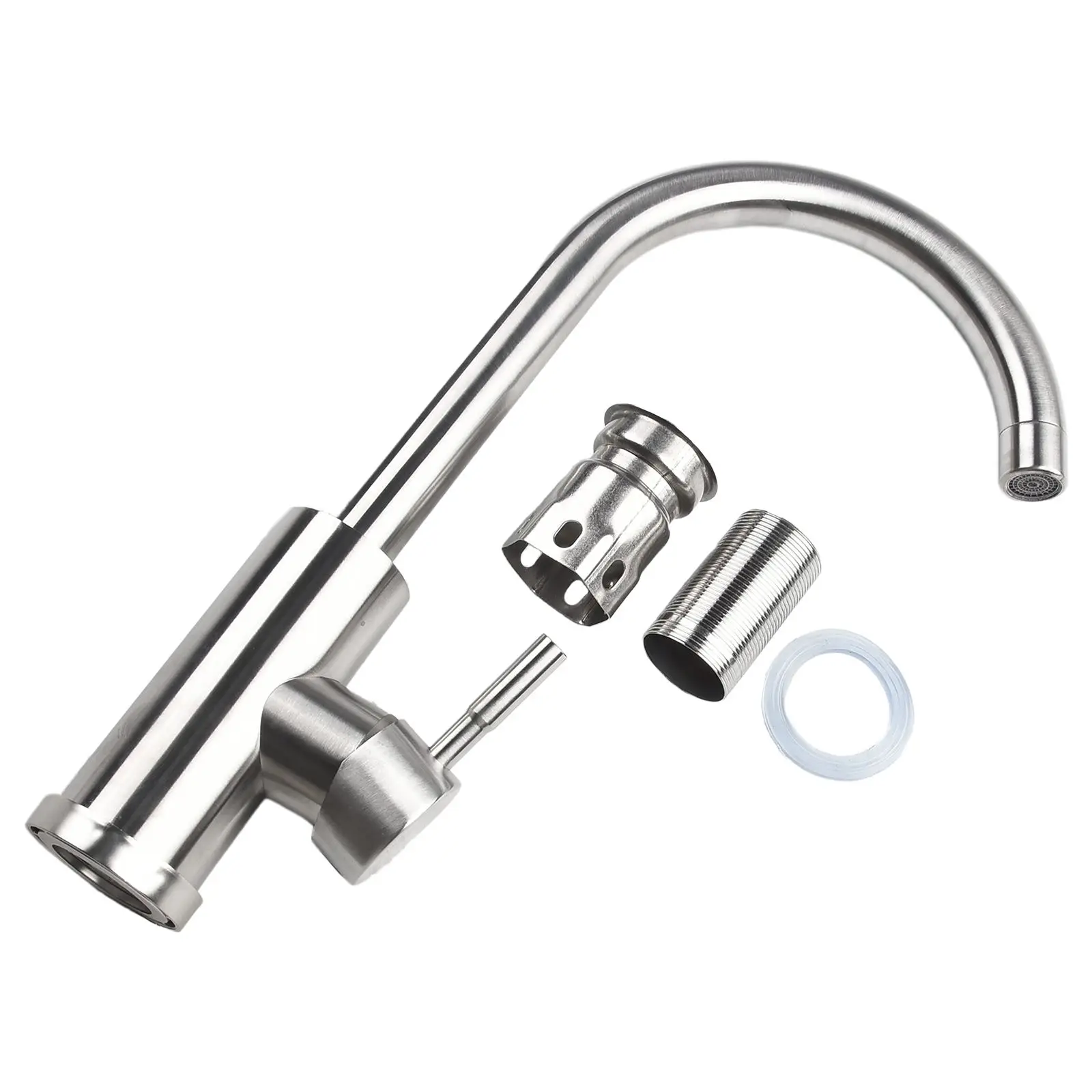 

Sink Faucet Single Handle Kitchen Faucet 304 Stainless Steel Anti corrosion and Wear resistant Contemporary Style