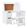 Kids Desk and Chair Set Wooden Study Table with Storage Shelf, Children School Learning Desk Set, Writing Table for Ages 3-8 1
