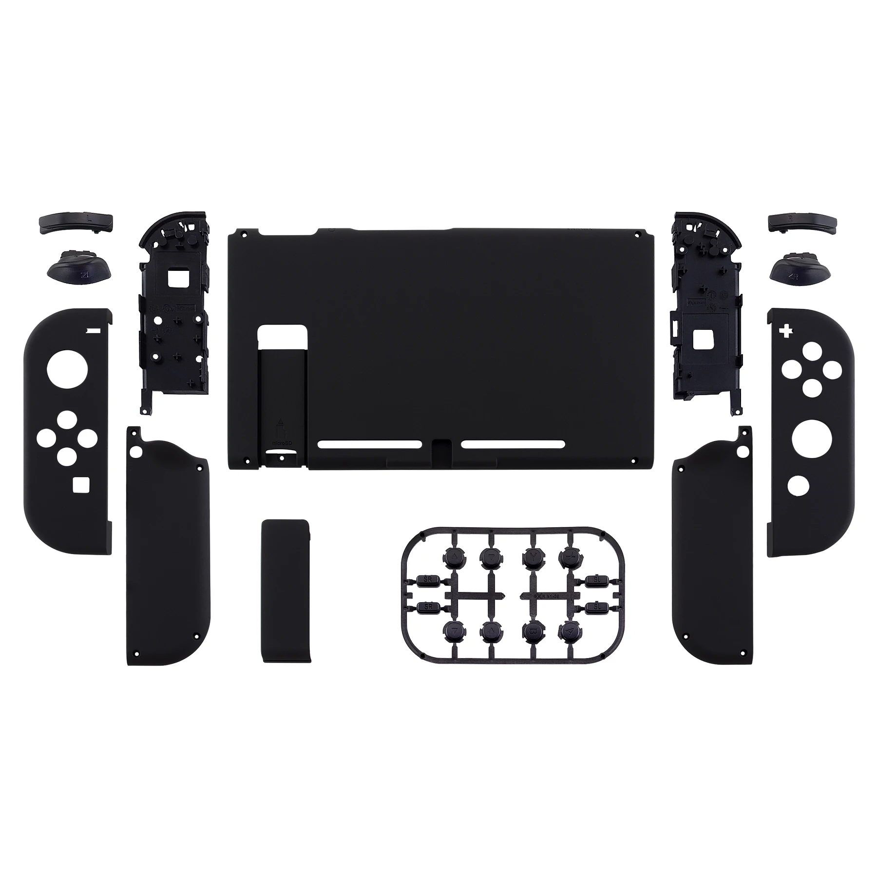 Extrerate Toque Macio para Console Console Preto Capa Protetora para Controle de Placa Traseira com Botões para Console Nintendo Switch - Image 5
