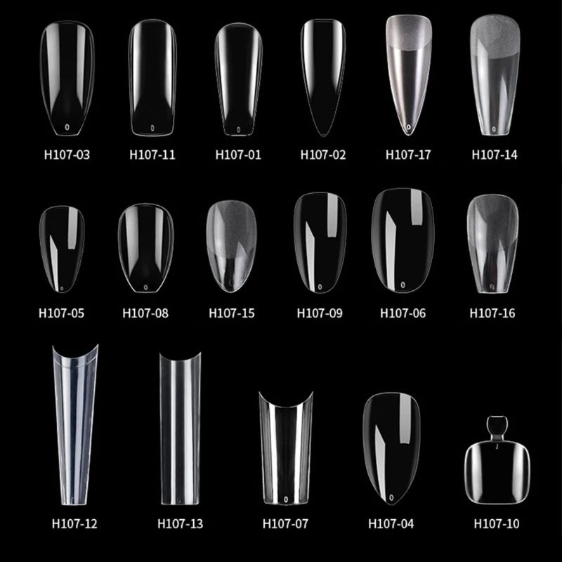 

Clear Nails Tips Press on False Nails Almond Full Cover Tips Manicure Tool