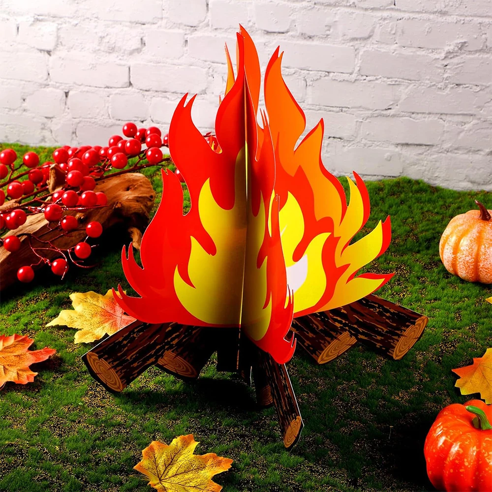 Fake Fire Fake Flame 3D Cardboard Campfire: The Real Deal for Autumn  Gatherings and Halloween Parties, image size:1000x1000