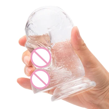 4 Size Realistic Strapon Dildos Suction Cup Huge Penis Jelly Silicagel Fake Dick Godemichets Sex Choop Toys For Woman Anal Plug 4