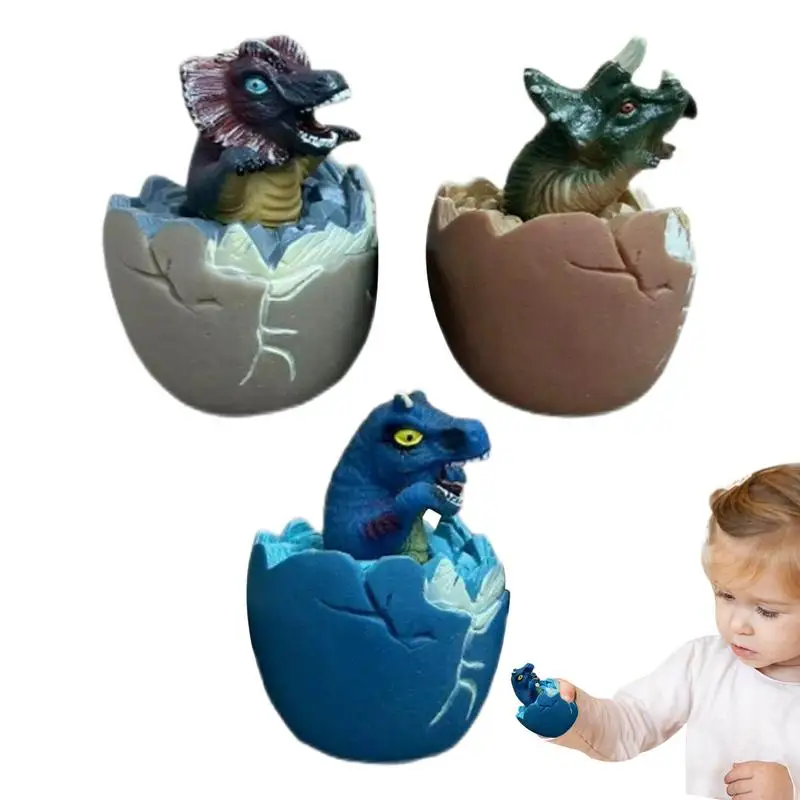 New kids pinchable dinosaur egg decompresion toy hand squeezable dinosaur figure ornament gift toy Dino Egg sound Stress Balls dinosaur eggs action figure add water cracks grow growing egg hatching growing kids education toy 1pc