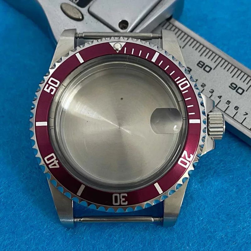 Watch Case 39.5mm Stainless Steel Fits For NH35 NH36 Movement Acrylic Glass Magnifier Date Screw