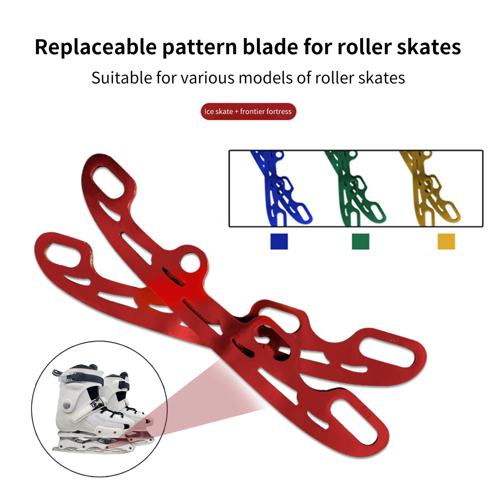 1PairRollerSkateSkiBladeAntirustDurableStainlessSteel