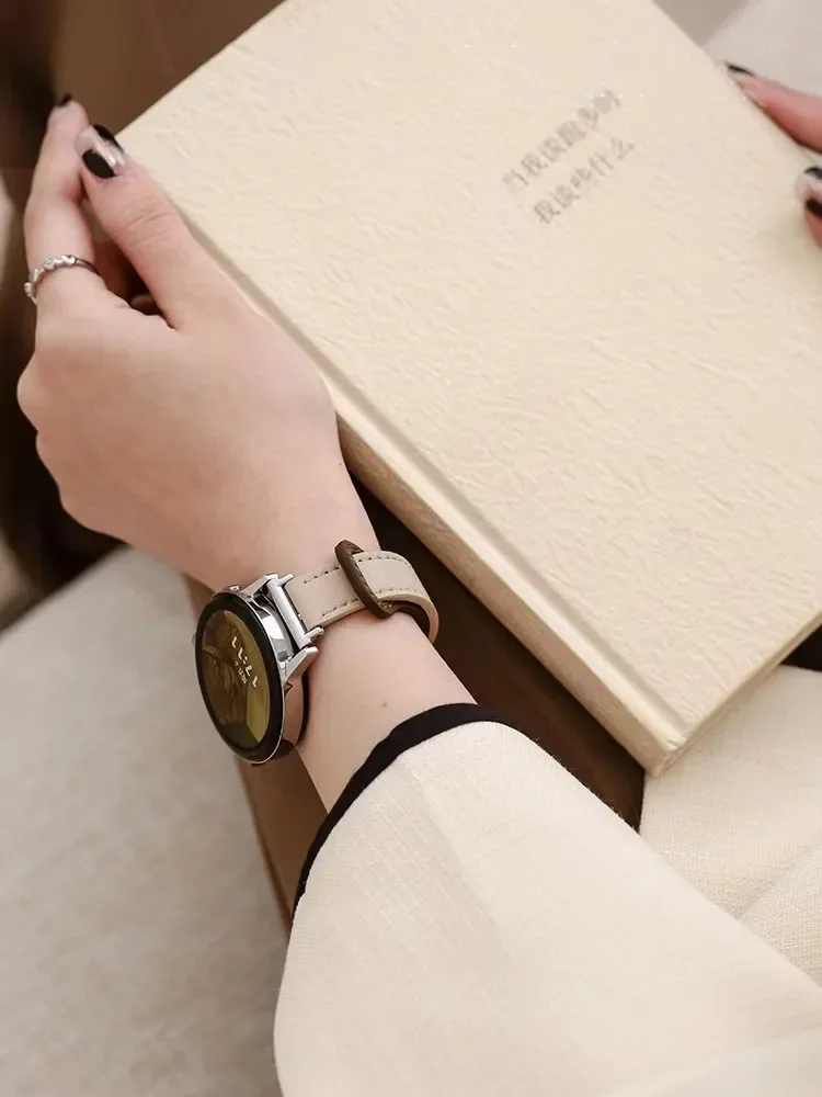 Elegant Leather Watch Strap – Slim Design for Universal Smartwatches
