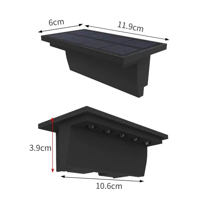 LED 태양광 울타리 조명, RGB 색상 변경, 따뜻한 흰색, 야외 벽 조명, IP65 방수 장식 램프, 2 개