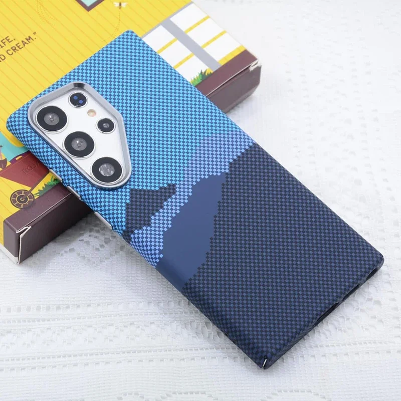 Carbon Fiber Texture Magnetic Alloy Camera Lens Case - Shockproof Protection Shell