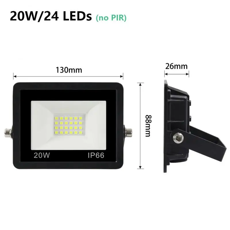 모션 센서 LED 투광 조명, 방수 스포트라이트, 벽 램프 반사판, 정원 거리 야외 조명, 220V, 30W, 50W, 100W