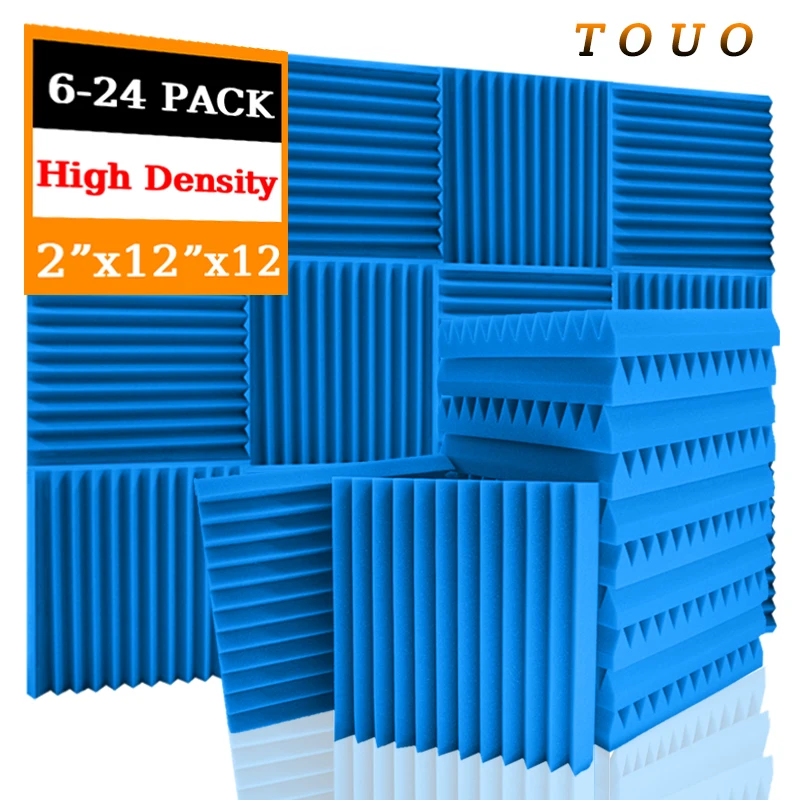 

TOUO Sound Proof Padding 6 12 24 Pcs Acoustic Foam Panels Studio Sound Insulating Sponge Noise Insulation Recording Studio Home