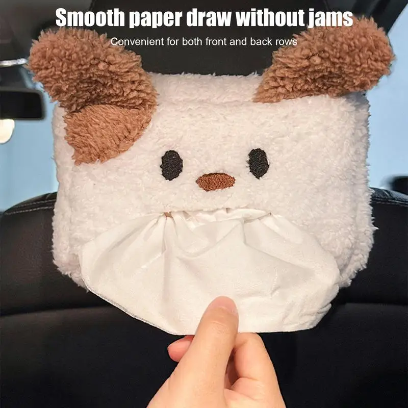 

Car tissue paper Organizer Napkin Storage Holder Cartoon Puppy Shape Car Backseat Paper Towel Holder auto interior Accessories