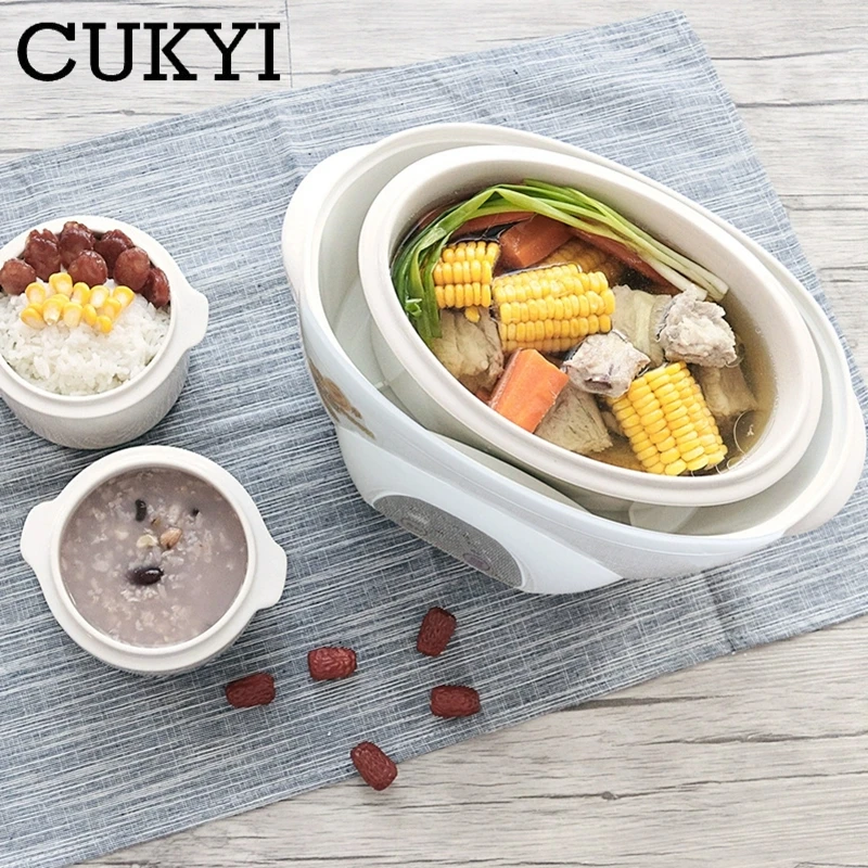 Electric slow cooker Soup Tonic baby Supplement Porridge Stew pot Water Bath Simmer Ceramic tank 2.8L Multicooker Anti-dry burn