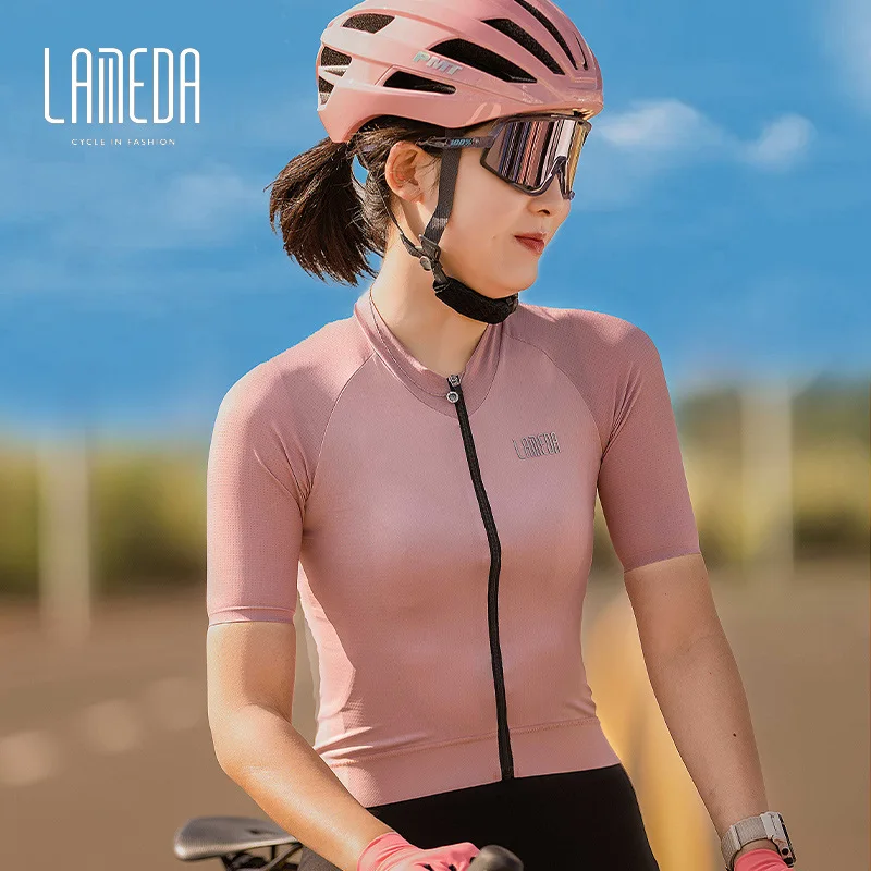 Lameda Women's Summer Sshort-sleeved Cycling Clothes Quick Drying Breathable Cycling Jersey With Pockets Accessories