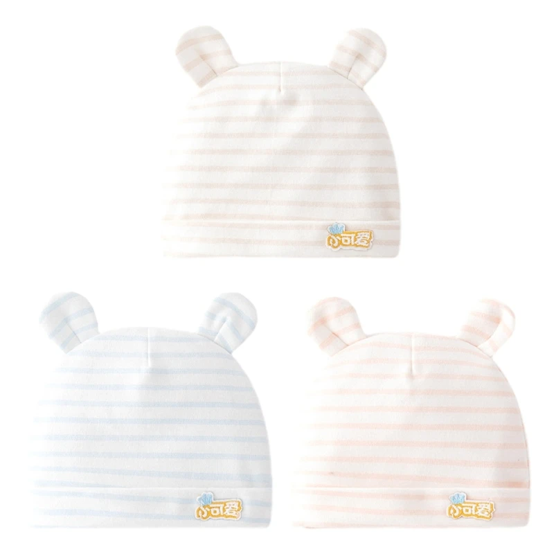 

N80C Newborn Hat with Bear Ears Versatile Baby Hat Double Baby Hat for Boys & Girls