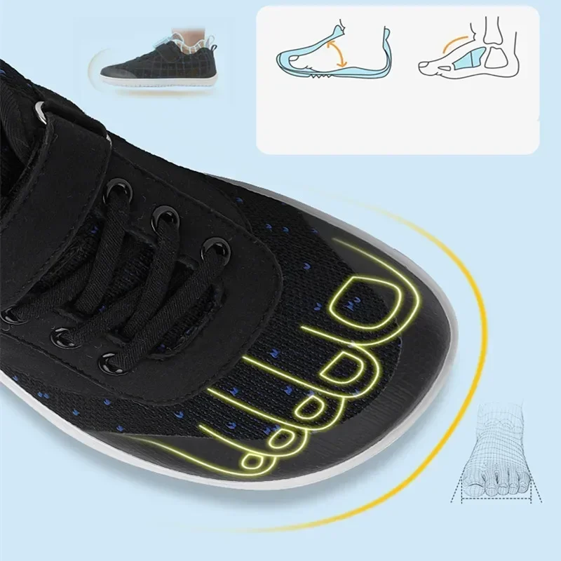 Kids Sneakers Cross Trainer Barefoot Shoes Wide Toe Box Boys Girls Sneakers Kids Lightweight Slip on Walking Shoes Breathable