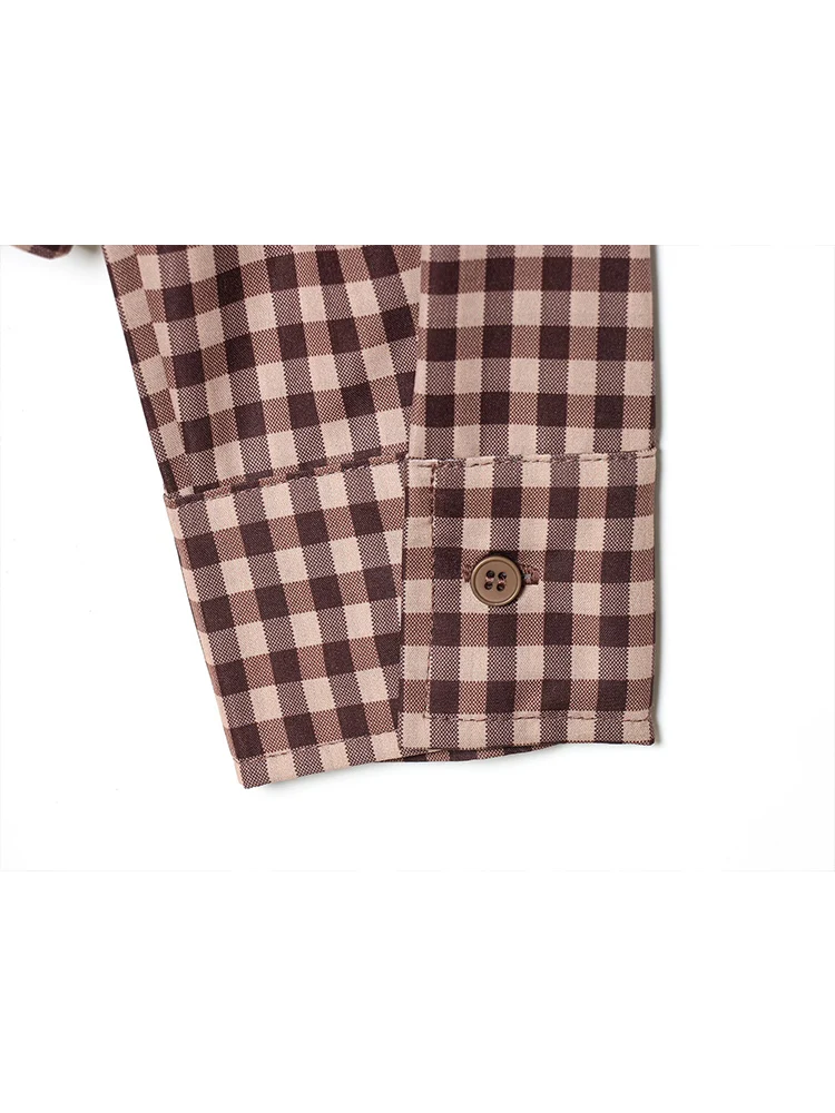 New Spring Women Shirt Long Sleeve Classic Plaid Printed Blouse Slimming Ladies Office Single Breasted Lapel Ladies Plaid Shirts