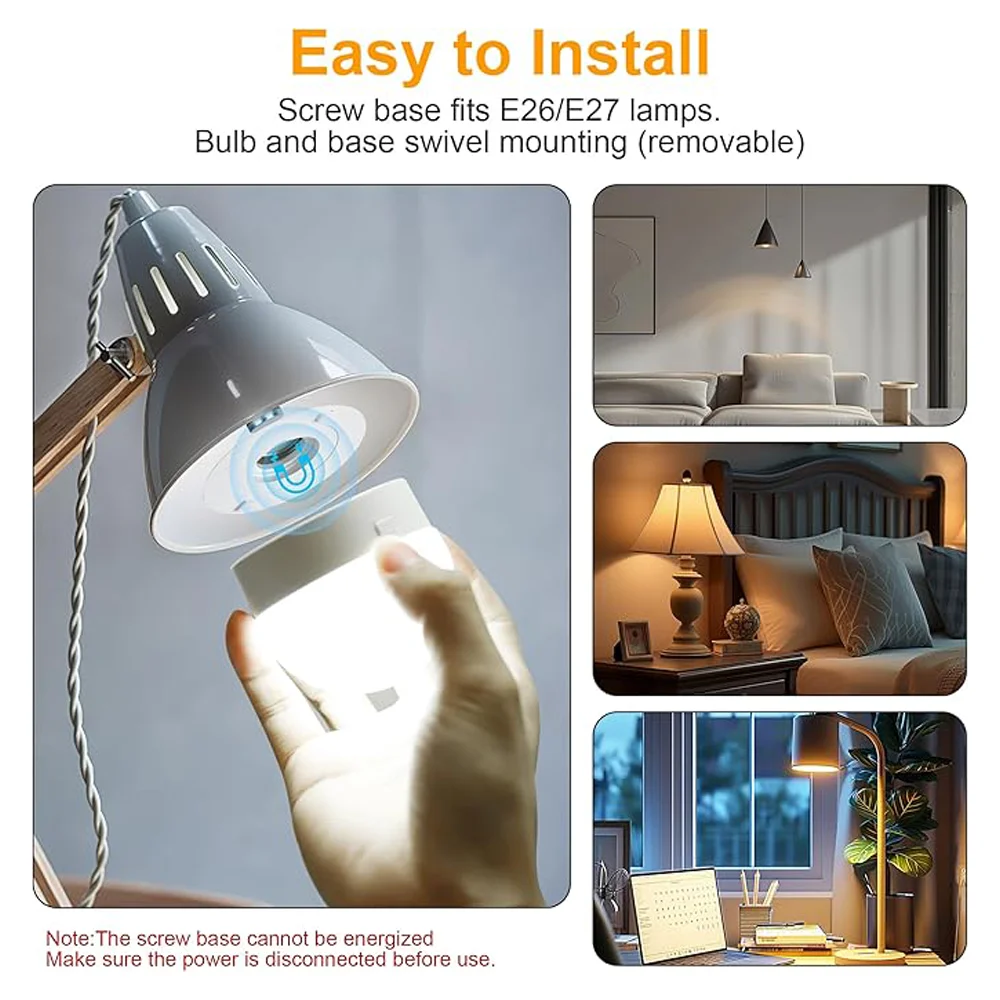 LED Downlight Recessed Ceiling Spotlight Ceiling Lamps LED Puck Light Rechargeable Battery Operated Light Bulbs 50LM E26 Screw in (Magnetic Detachable) with Remote Control