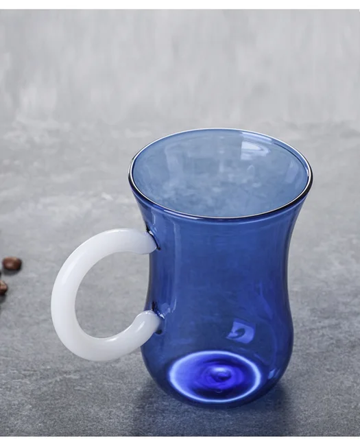 Multicolor Glass Tea Cup by Matteo Monni | Blue/ Amber