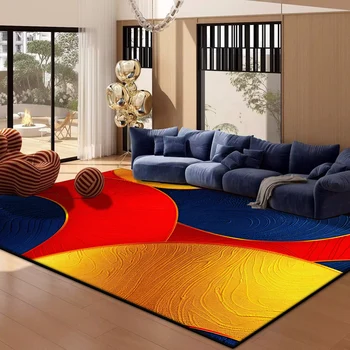 Red Geometric Area Rug 1