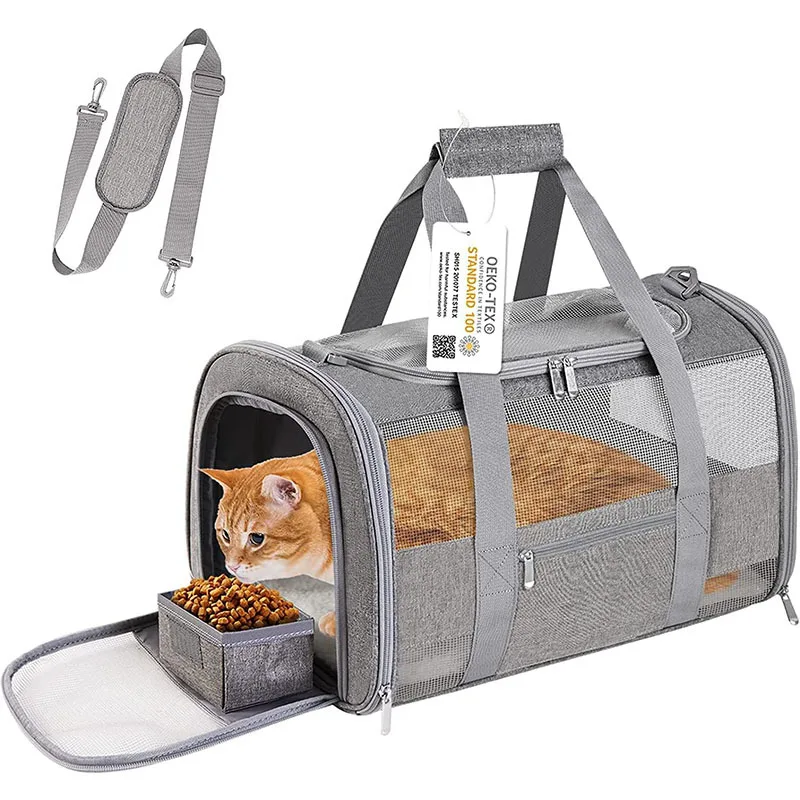 1 set of pet cat carrier cat bag can shrink and dog handbag, portable breathable big space pet bag, very suitable for ta